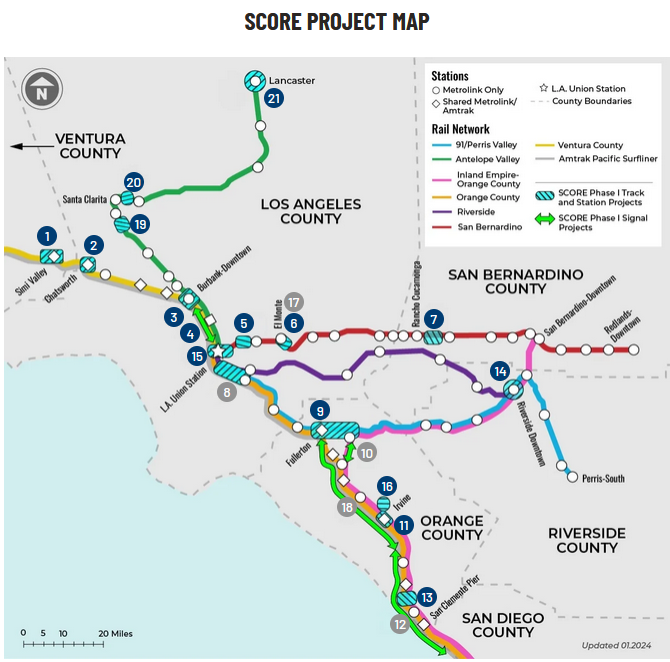 Source: https://metrolinktrains.com/about/agency/program-delivery-engineering/programs-projects/score/<a href="https://metrolinktrains.com/about/agency/program-delivery-engineering/programs-projects/score/">https://metrolinktrains.com/about/agency/program-delivery-engineering/programs-projects/score/</a>